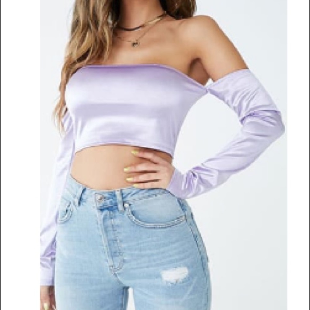 LIMITED EDITION y2k lilac/lavender satin crop top